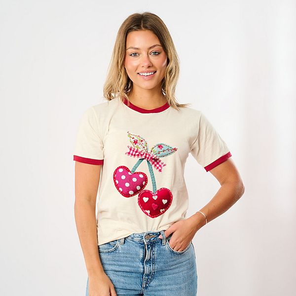 

Футболка женская ringer с принтом в стиле пэчворк cherry hearts Simply Sage Market, Vintage Red, Зеленый, Футболка женская ringer с принтом в стиле пэчворк cherry hearts Simply Sage Market, Vintage Red