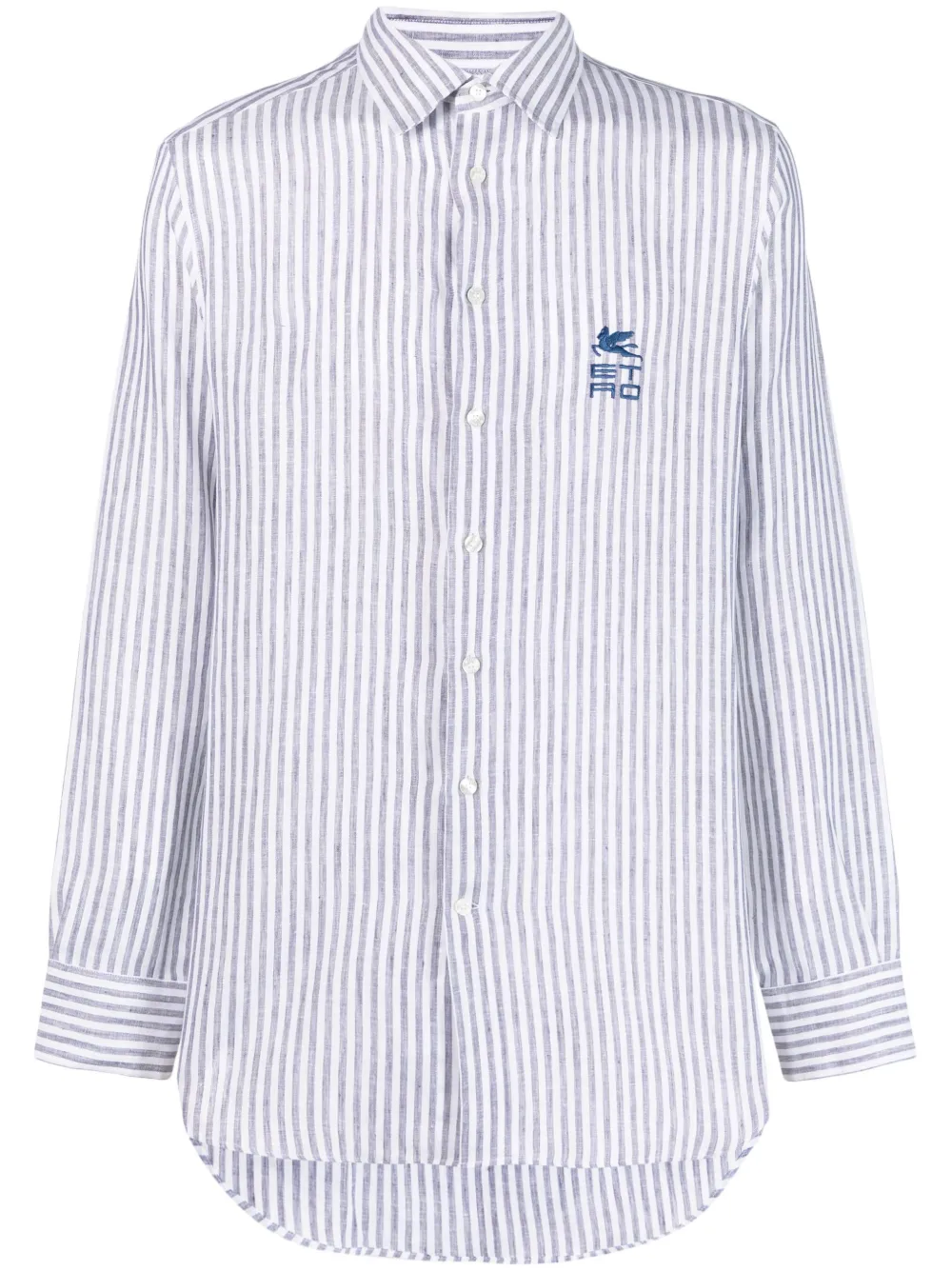 

Льняная рубашка в полоску ETRO, синий