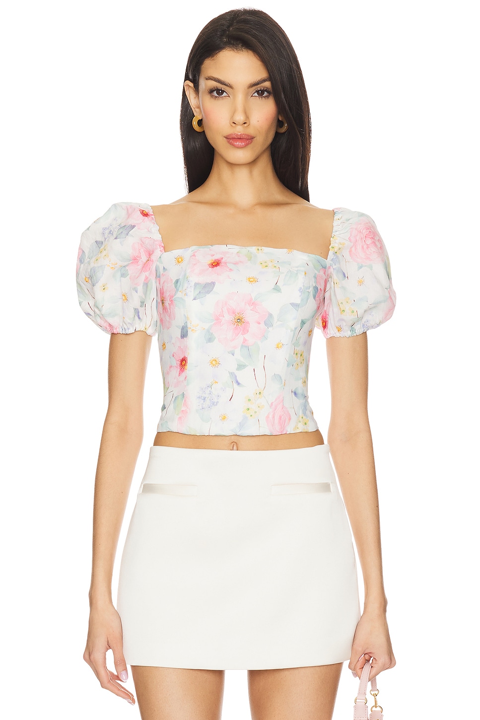 

Топ Sheyla Bardot, summer white floral