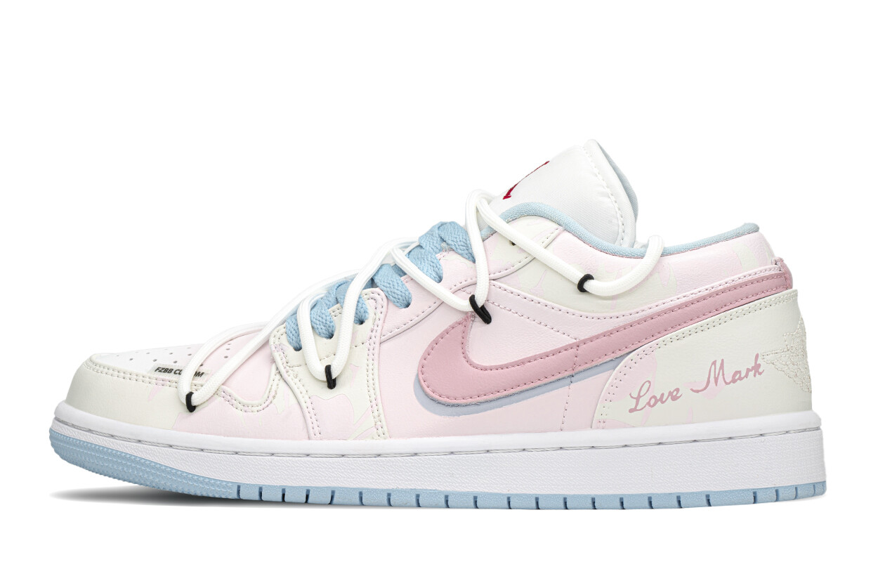 

Кроссовки Air Jordan 1 Vintage Basketball Shoes Women's Low-top Beige/Pink, розовый