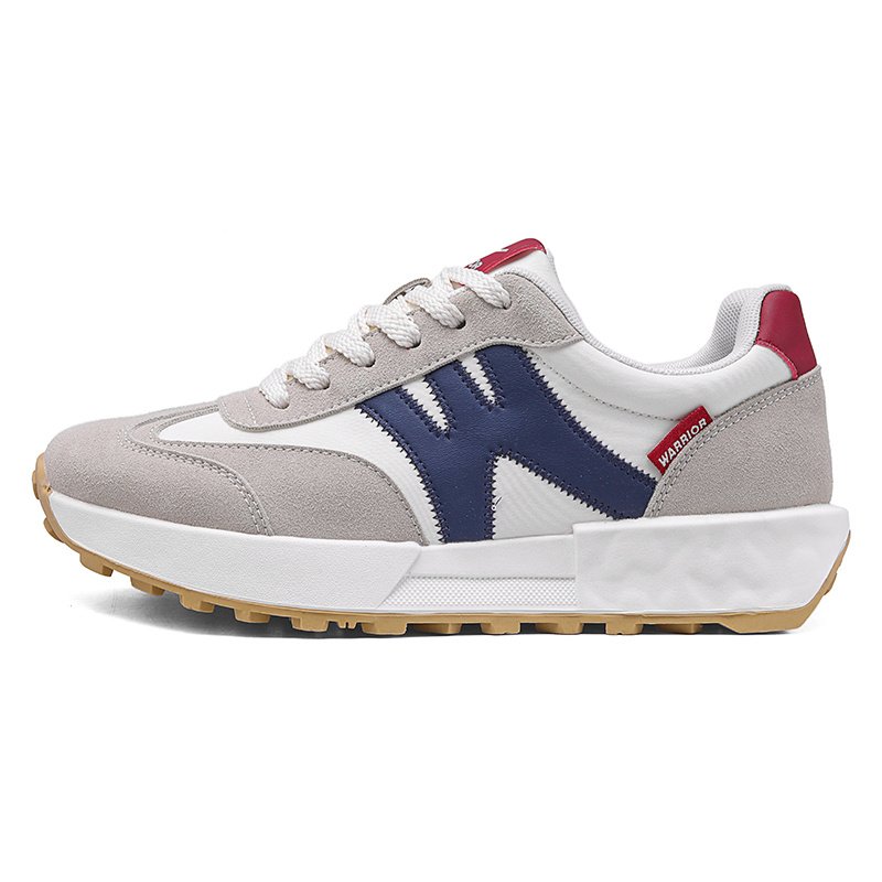 

Износостойкие дышащие низкие кроссовки для увеличения роста, мужские WARRIOR, Beige Dark Blue
