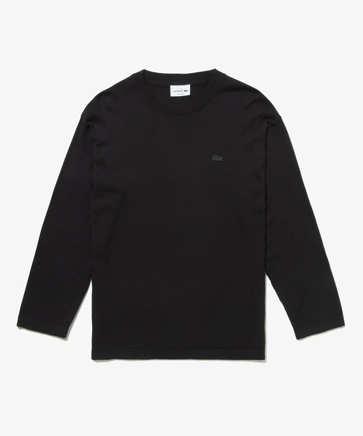 Футболка LACOSTE Мужская футболка с длинным рукавом из высокоэластичного хлопкового трикотажа, черный — фото 4