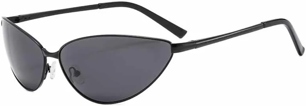 

Панк-стиль, маленькая оправа, кошачий глаз, модные солнцезащитные очки для женщин и мужчин, для велоспорта и активного отдыха, защита от УФ-излучения UV400 TVTBBVV, Black Gray