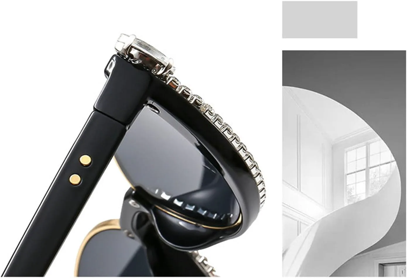 

Солнцезащитные очки Helena Fashion в маленькой оправе с блестками и стразами, модель «кошачий глаз», ретро-очки в узкой оправе «кошачий глаз» с бриллиантами, Tea