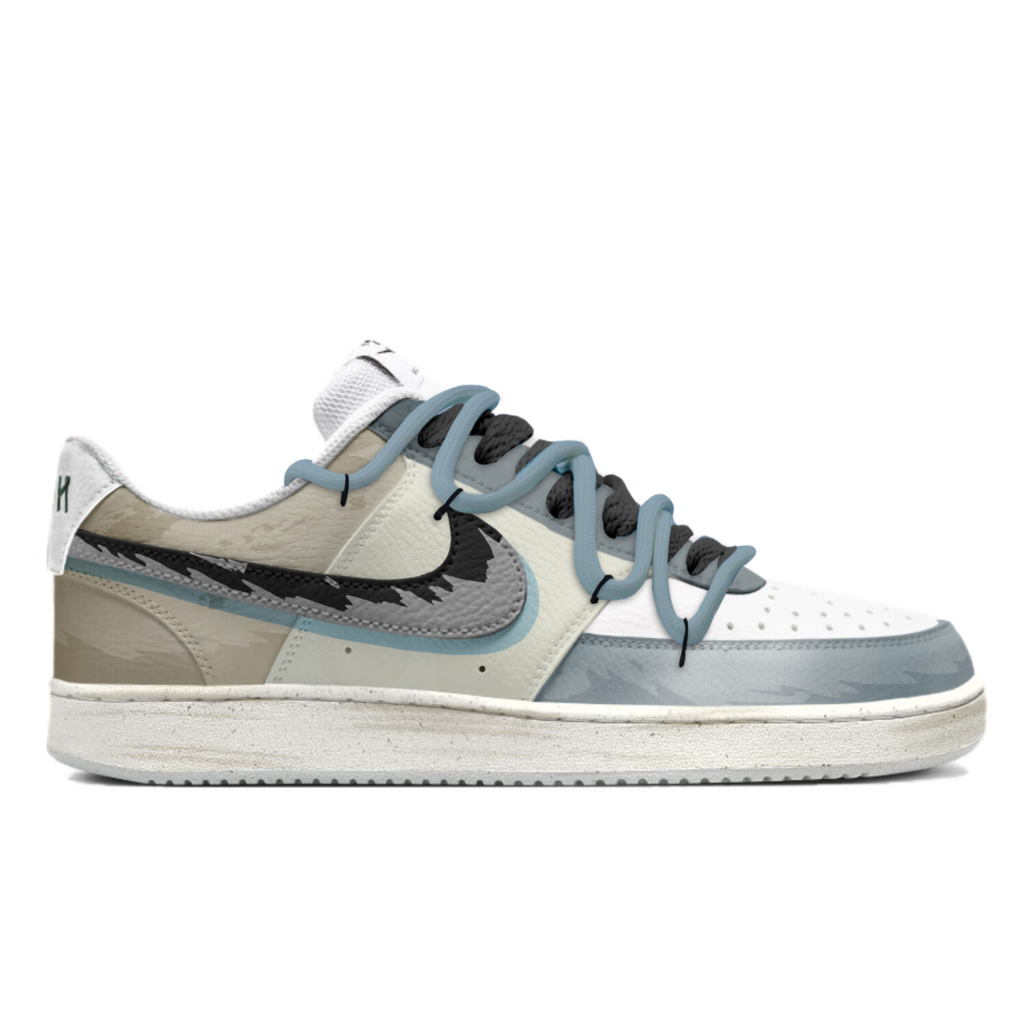 

Кроссовки Nike Court Vision 1 Skateboarding Shoes Men Low-top Gray/Blue, серый/синий