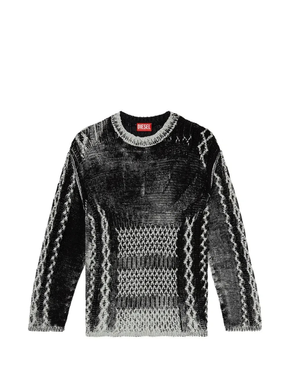 Свитер Oval D фактурной вязки DIESEL, черный