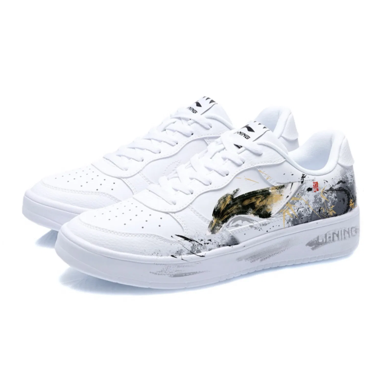 Кроссовки скейтбордические Cloud Bamboo Li-Ning White Black — фото 4