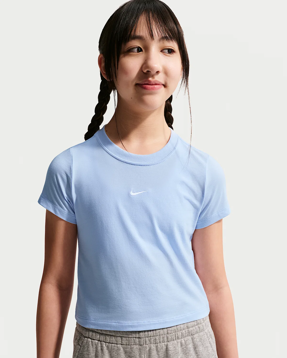 Детская (для девочек) укороченная футболка Nike Sportswear, Hydrogen Blue