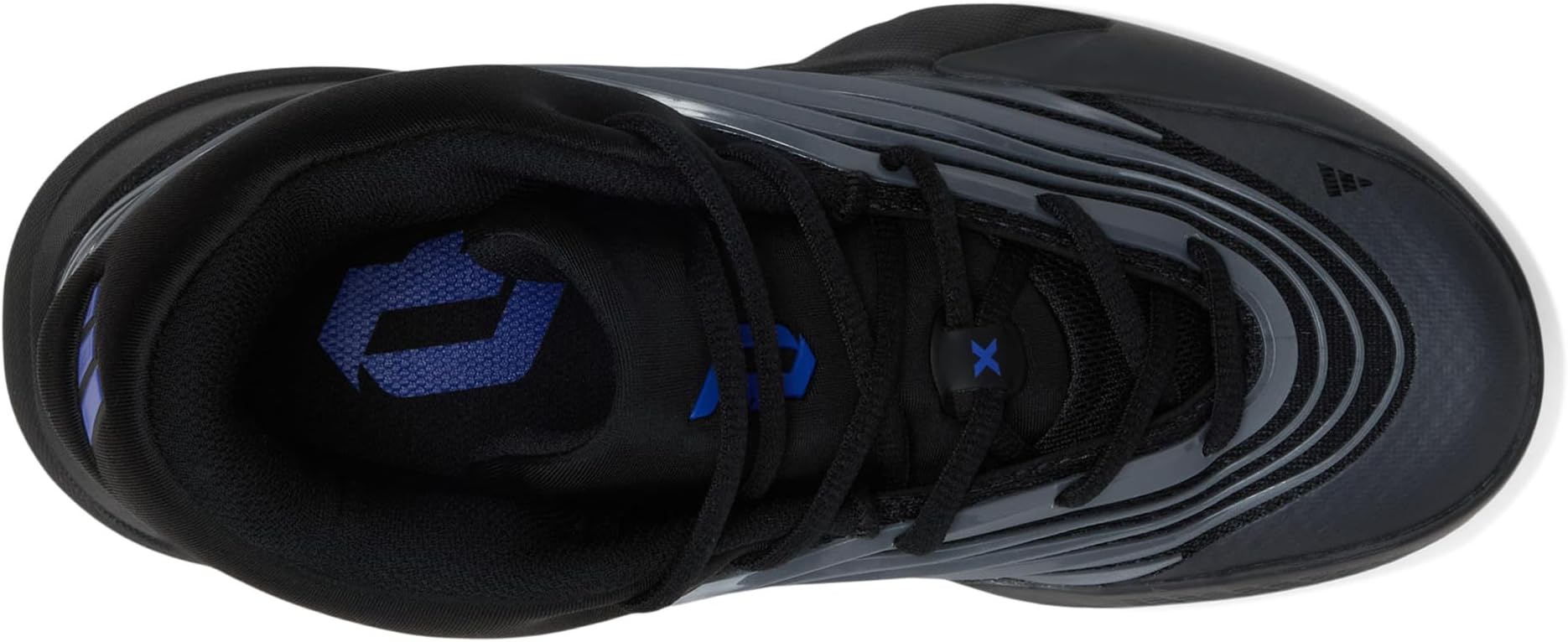 Кроссовки adidas Kids Dame X Basketball Shoes, цвет Black/Iron Metallic/Lucid Blue — фото 2