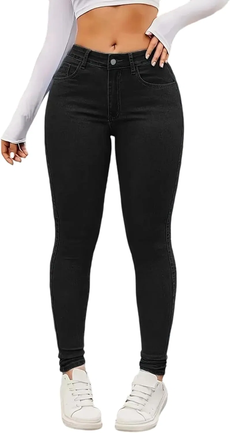 Джинсы скинни, high waist, черный