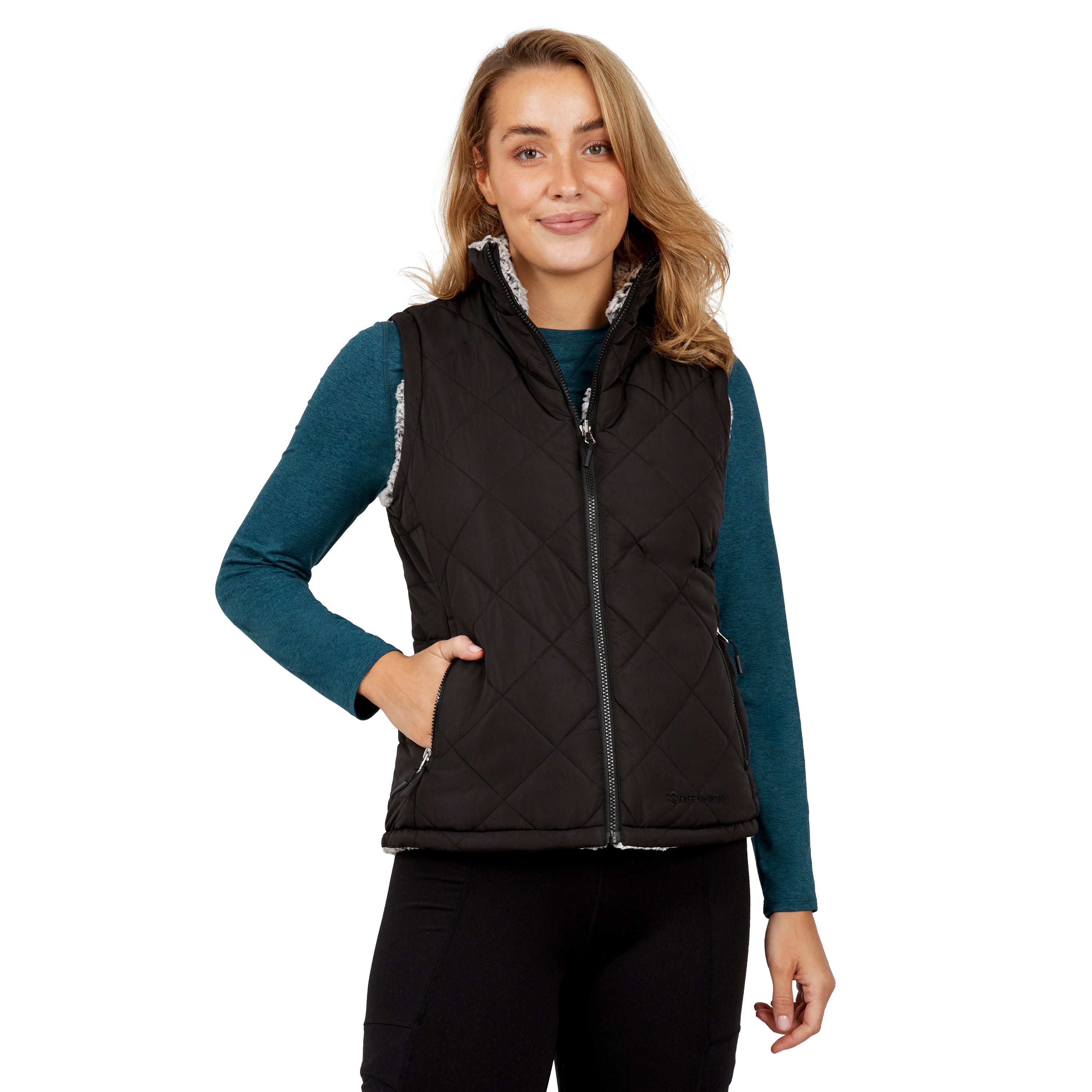 

Женский двусторонний жилет Free Country Expedition Stratus Lite, черный