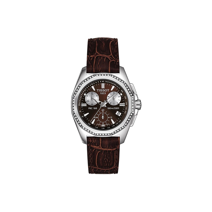

TISSOT Часы Quartz Movement Unisex Watch 34.8mm Coffee Watch Dial Stainless Steel Case Crocodile Leather Strap, Brown