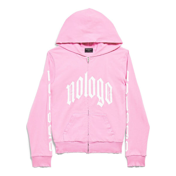 

Куртка nologo zip-up hoodie small fit 'light pink white' Balenciaga, розовый