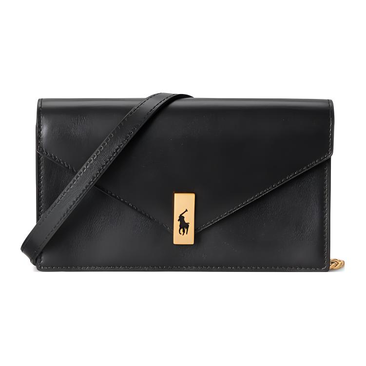 

Polo Ralph Lauren Кожаная сумка через плечо для женщин черная