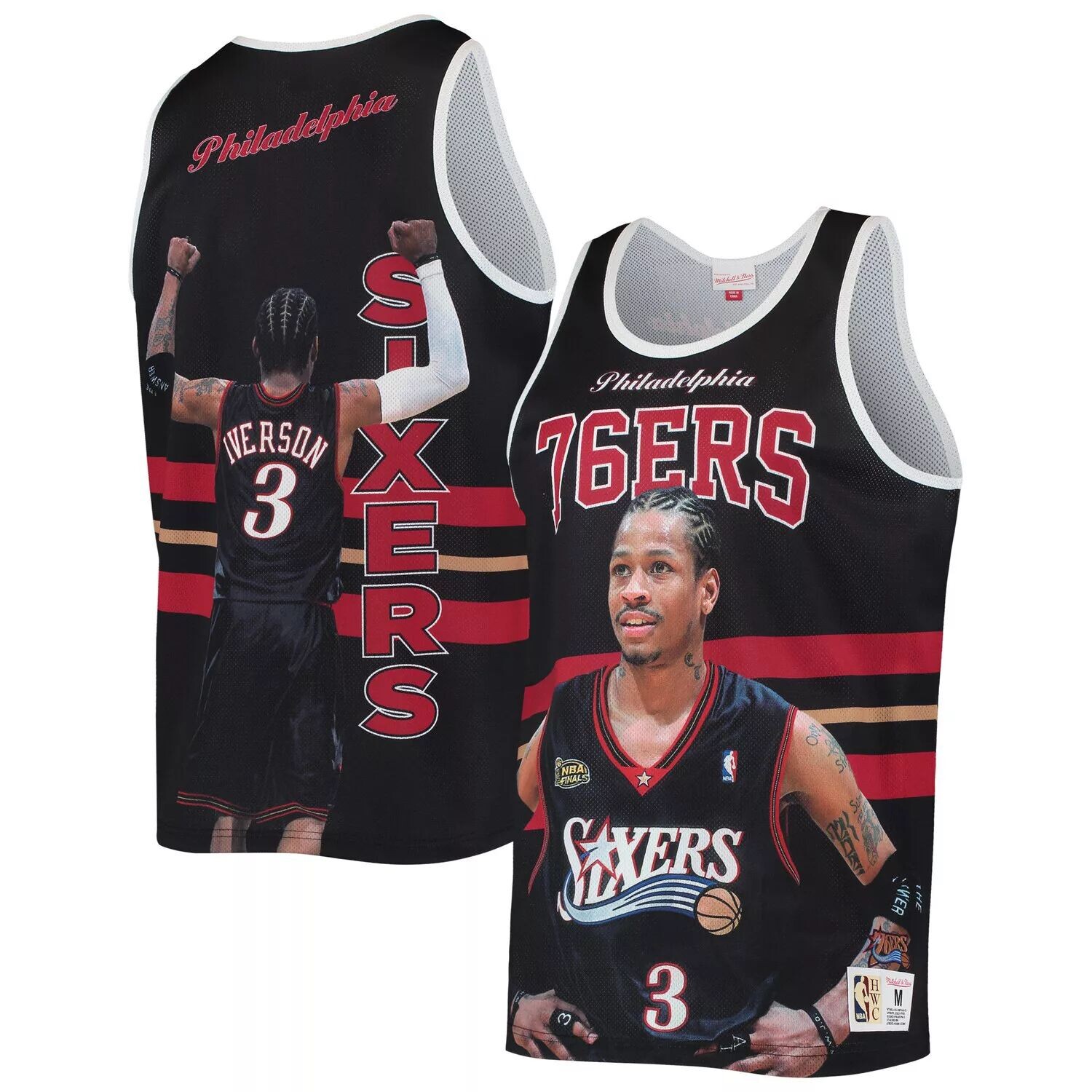 

Мужская майка Mitchell & Ness Allen Iverson Black Philadelphia 76ers Hardwood Classics Player Tank Top