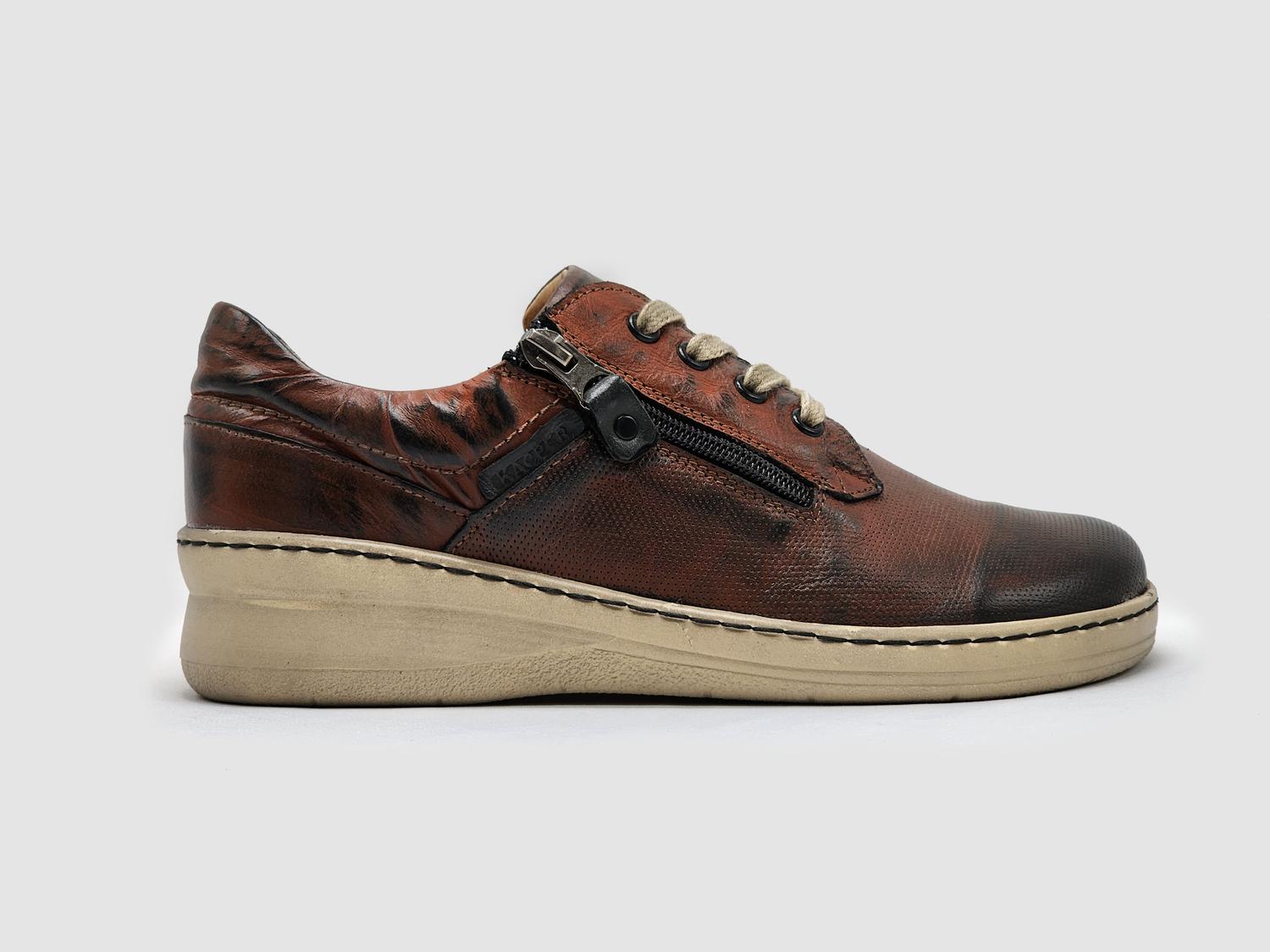Women's Dr Wellness Zip-Up Leather Shoes In Brown KCR Group
