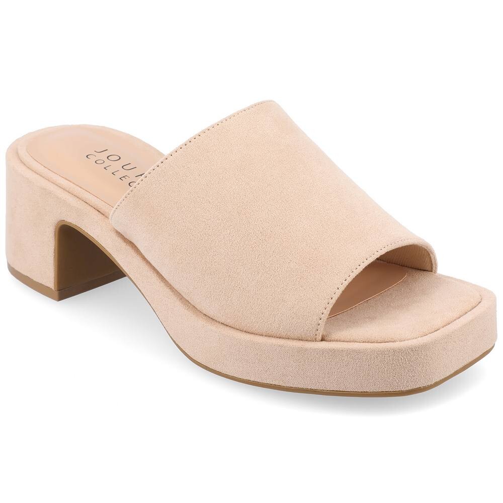 Женские сандалии без шнуровки на платформе Journee Collection Bessa Tru Comfort из пеноматериала, бежевый