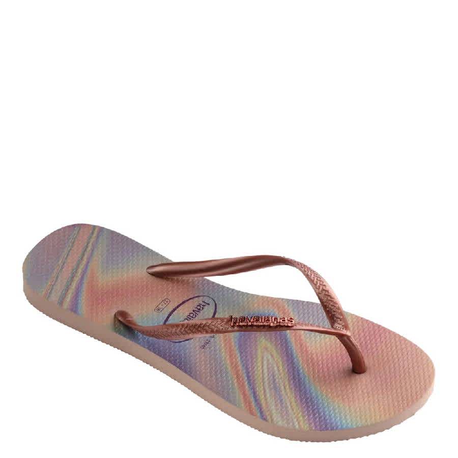 Havaianas Резиновые шлепанцы с тисненым логотипом, розовый — фото 2