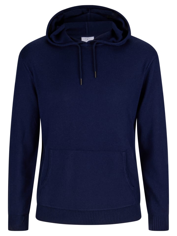 

Шелковая толстовка с капюшоном темно-синего цвета CASH-MERE.CH