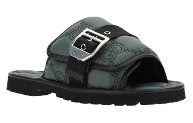 GUCCI Слайды Slide Slippers для мужчин, зеленые — фото 4