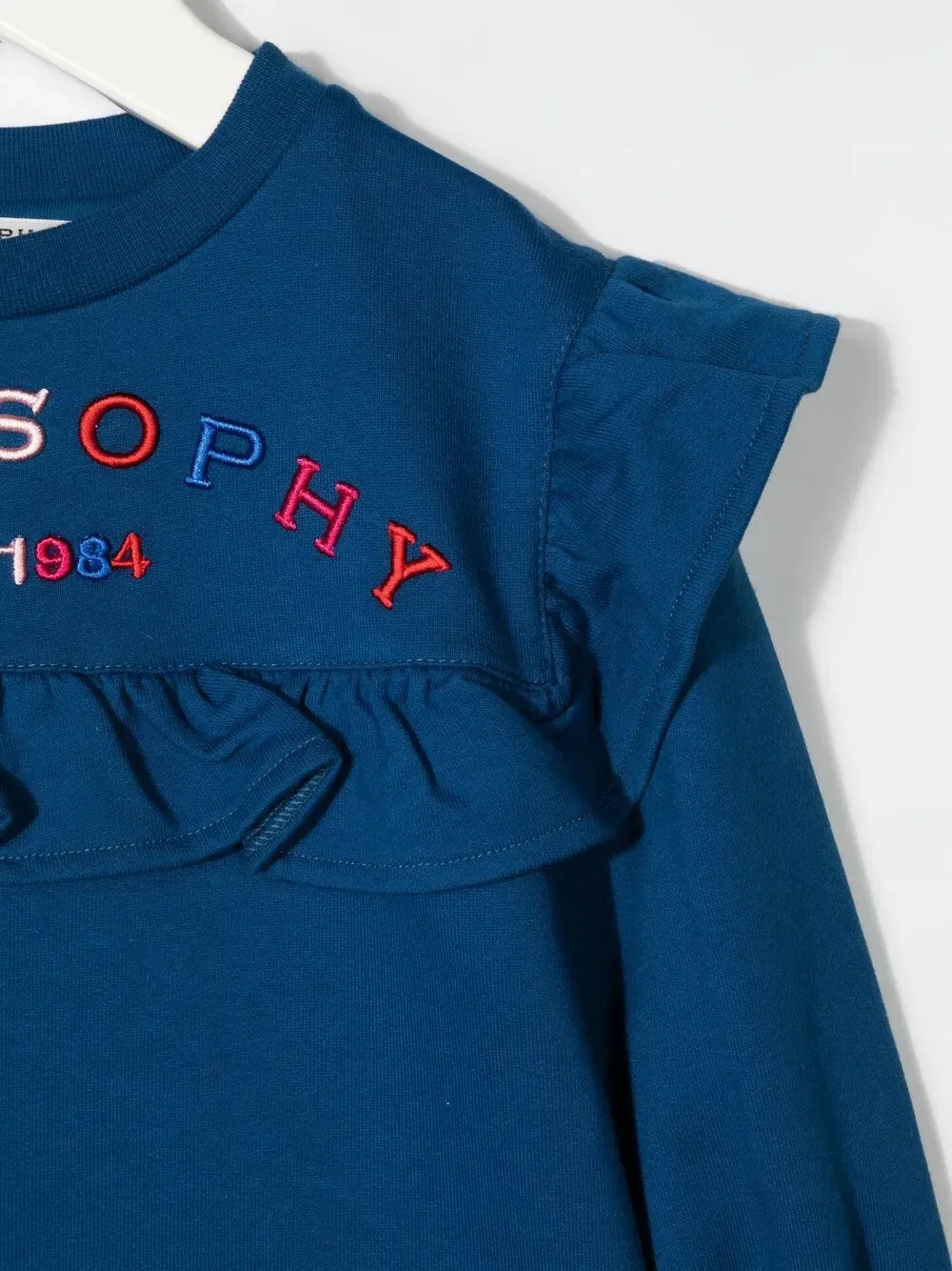 Толстовка с оборками и логотипом Philosophy Di Lorenzo Serafini Kids, синий — фото 3
