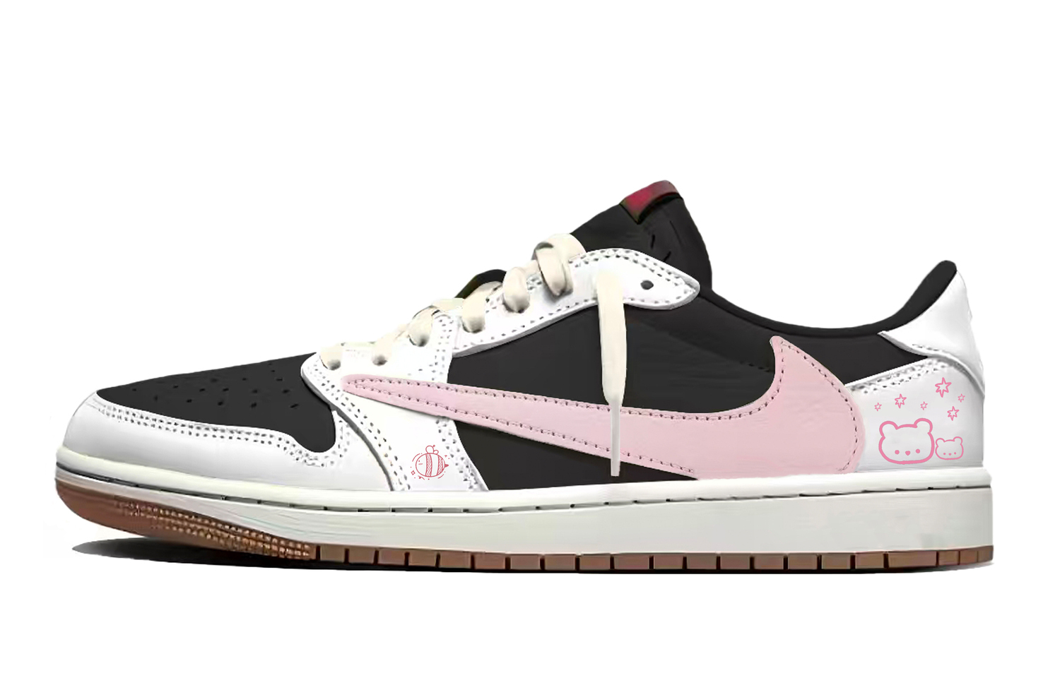 

Jordan Travis Scott x Air 1 Travis Scott X AJ1 Low Collaboration Low top Vintage Basketball Shoes Unisex Pink