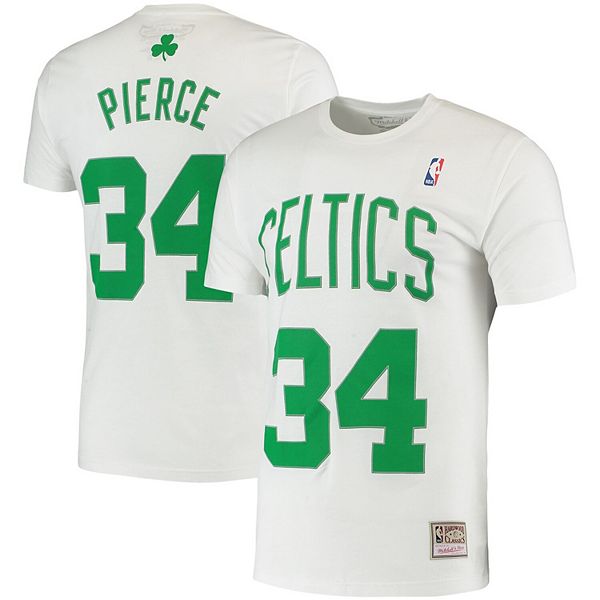 

Мужская футболка mitchell & ness paul pierce white boston celtics hardwood classics stitch name & number Unbranded