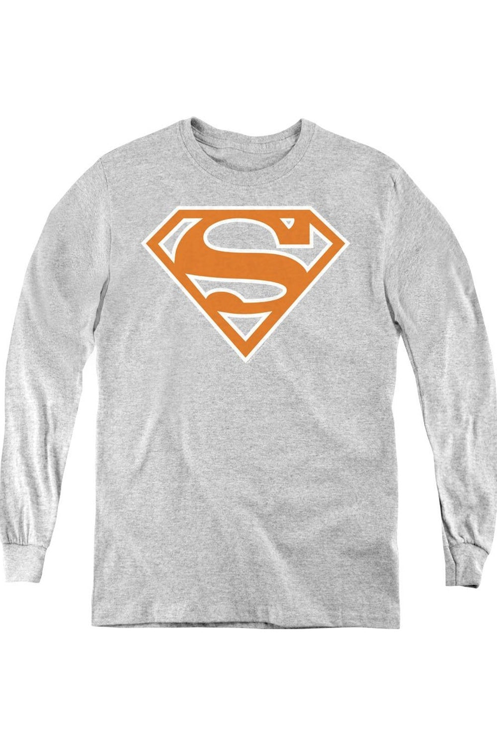 

Футболка с длинным рукавом для детей с оранжево-белым щитом Superman Gildan