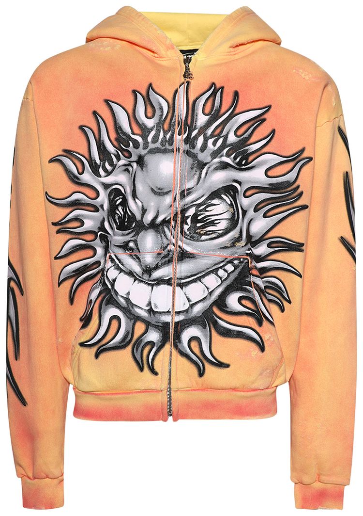 

Худи Hellstar Sun Zip-Up Hoodie 'Orange', оранжевый