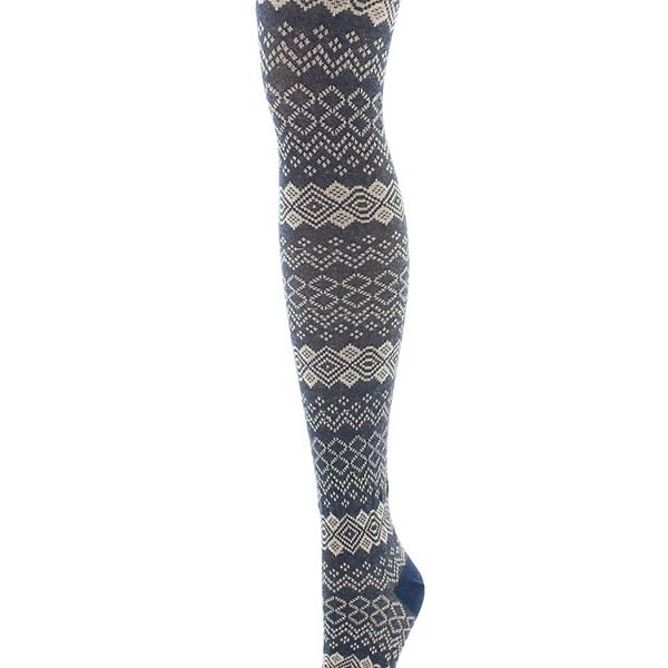 

Горизонтальные бриллиантовые свитер-леггинсы из хлопковой смеси Memoi, Navy Blazer