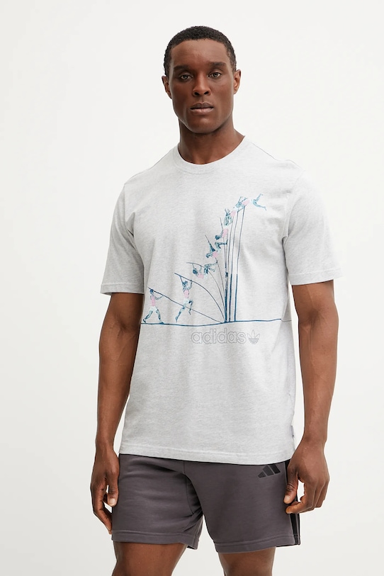

Хлопковая футболка Q12 TS Pole Adidas Originals, серый