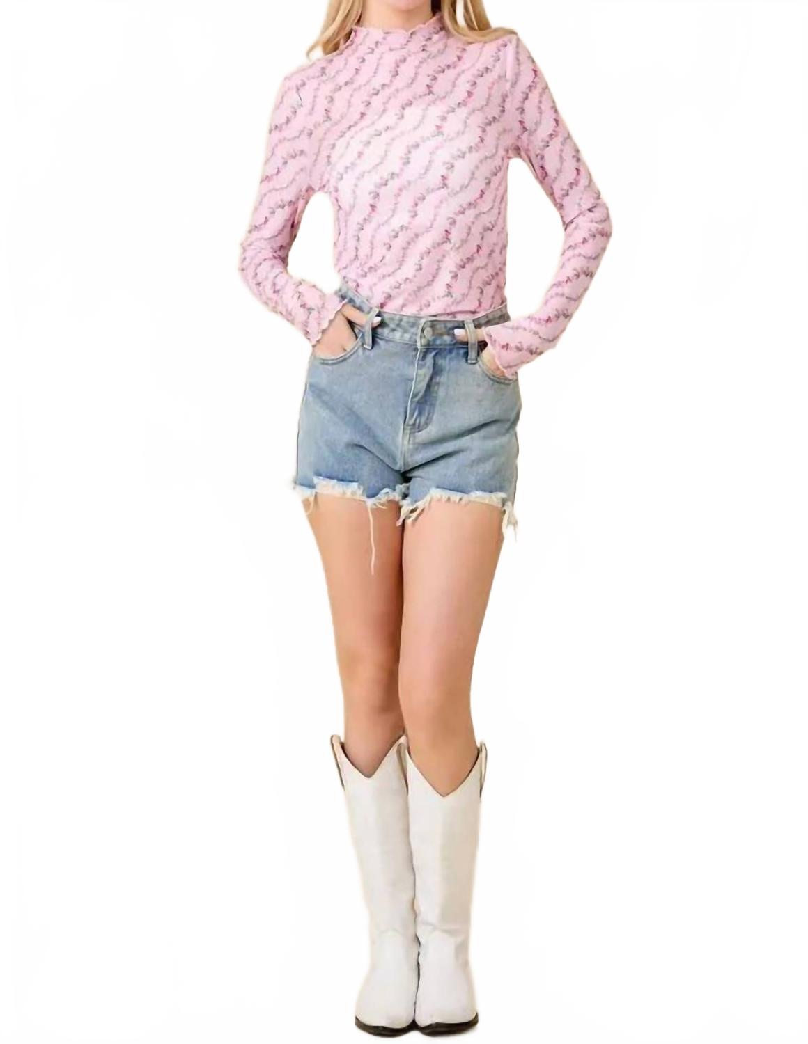 

Main Strip Топ Blossom Whisper розового цвета