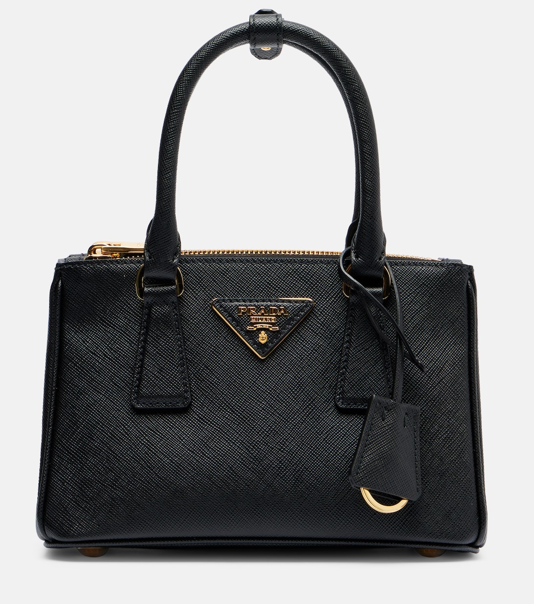 

Мини-сумка тоут из кожи Galleria Saffiano Prada, черный