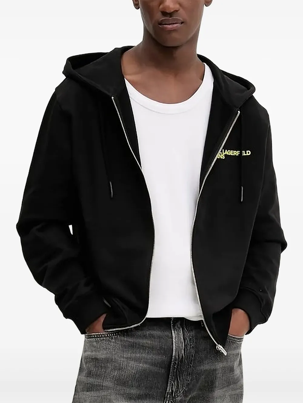 

Худи на молнии с логотипом Karl Lagerfeld Jeans, черный