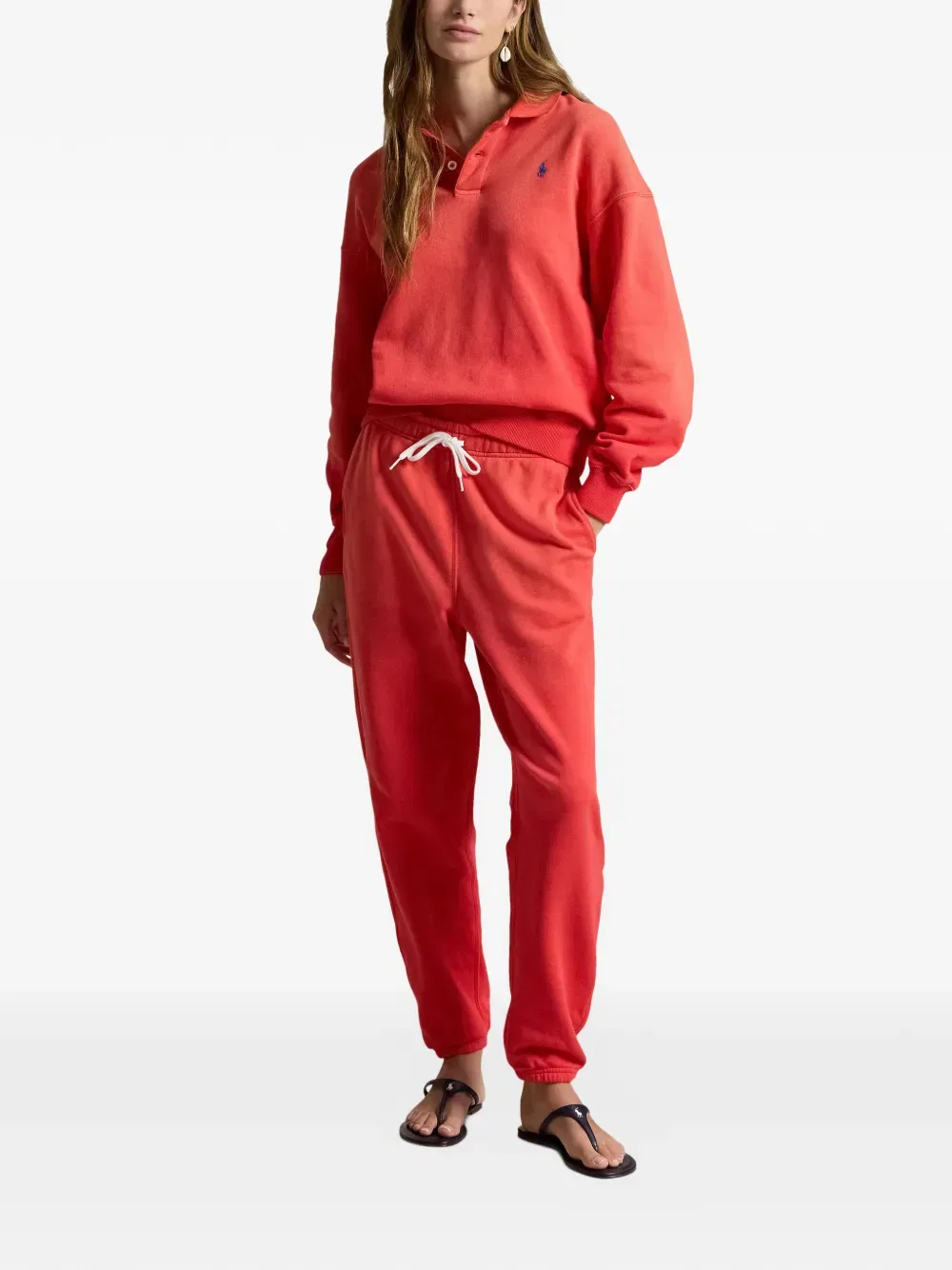 Спортивные брюки на шнуровке с вышитым логотипом Polo Ralph Lauren, красный — фото 2
