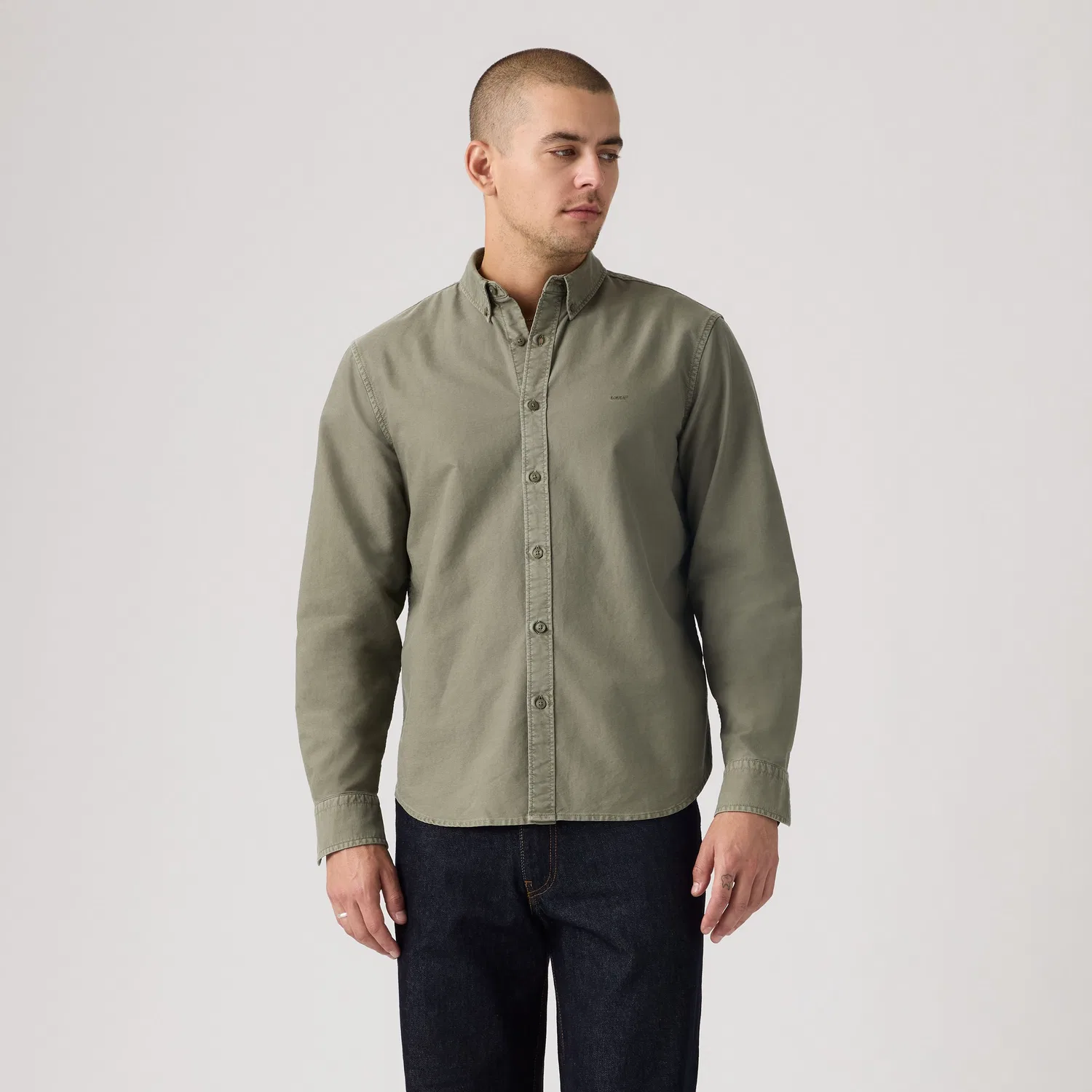Оригинальная рубашка с пуговицами, окрашенная методом глажения Levi's, Green — фото 3