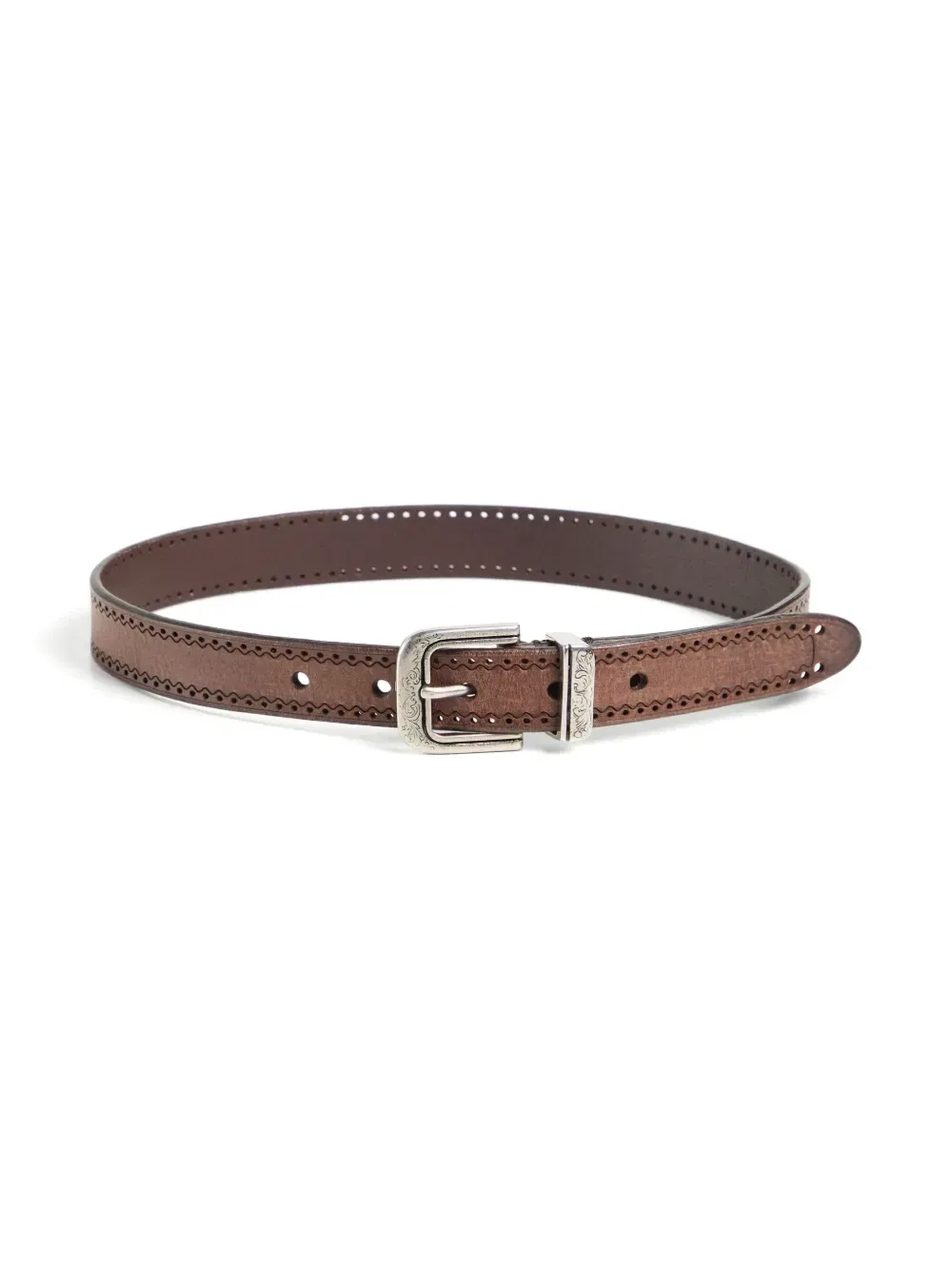 Ремень с перфорацией Brunello Cucinelli Kids, коричневый