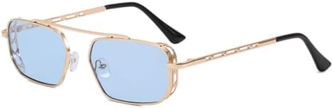 

Винтажные красные прямоугольные солнцезащитные очки 2027 года для женщин, розовые маленькие металлические мужские солнцезащитные очки, солнцезащитные очки UV400 MTZJH, C5