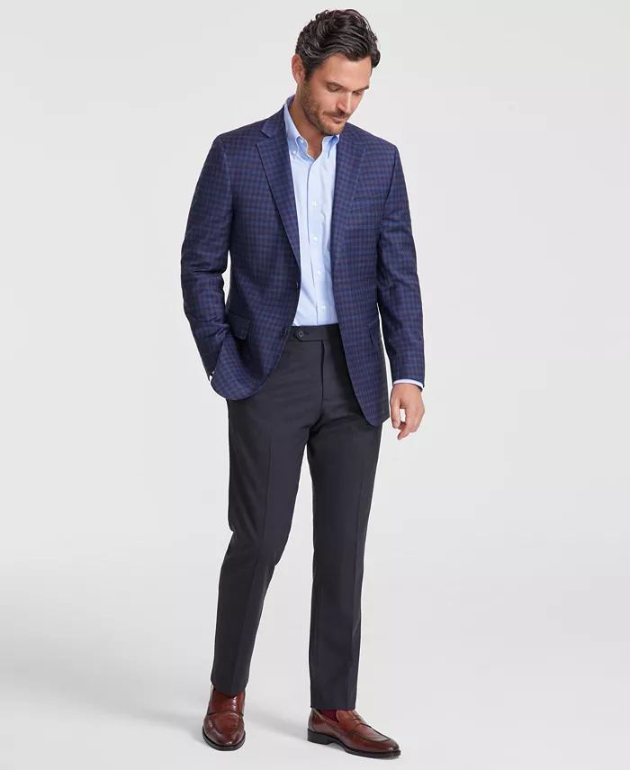 

Мужской классический спортивный пиджак из шерстяной смеси Brooks Brothers, синий
