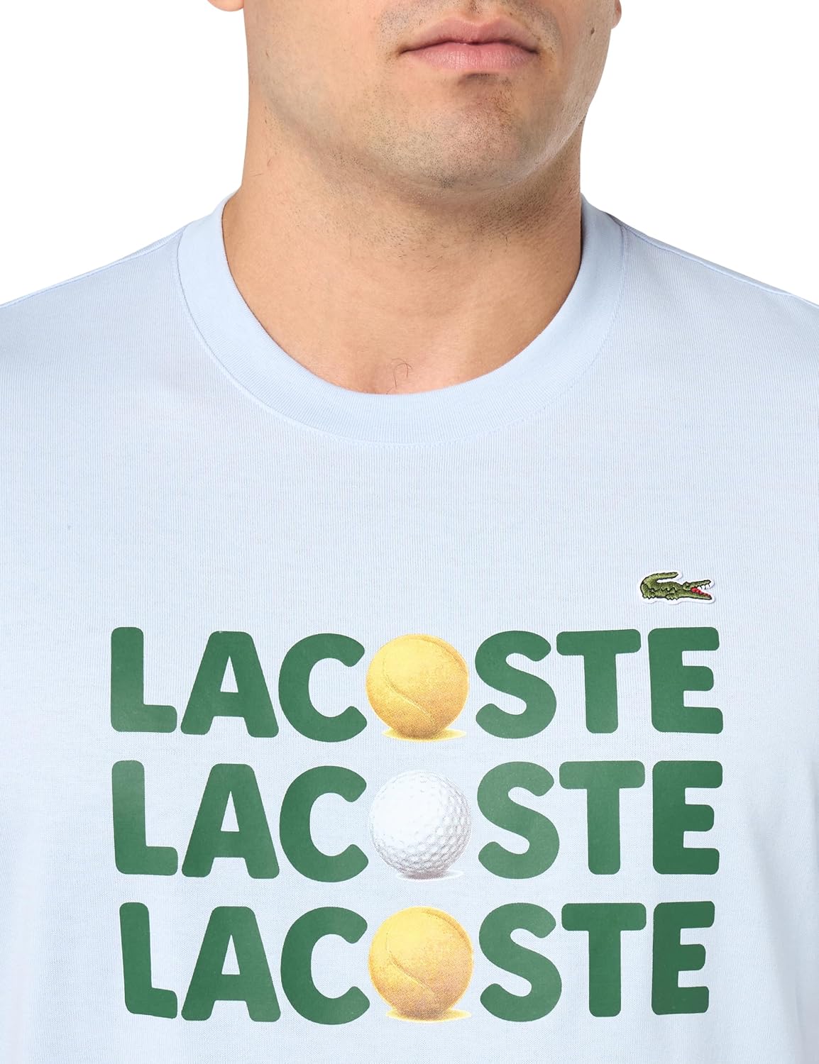 Мужская футболка Lacoste Classic Fit с коротким рукавом и графикой спереди, Phoenix Blue — фото 2