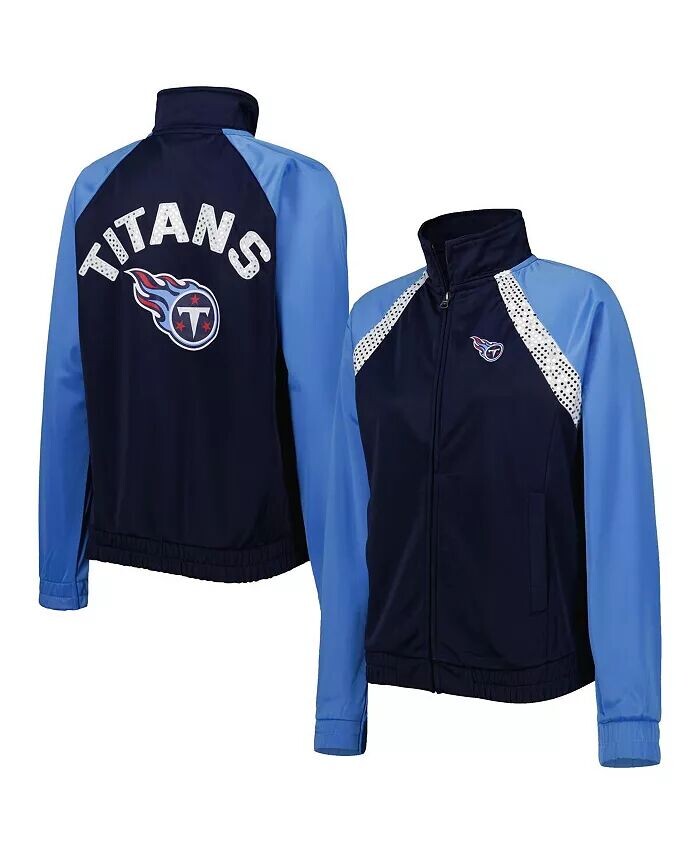 

Женская темно-синяя спортивная куртка с молнией во всю длину реглан Tennessee Titans Confetti G-Iii 4Her By Carl Banks