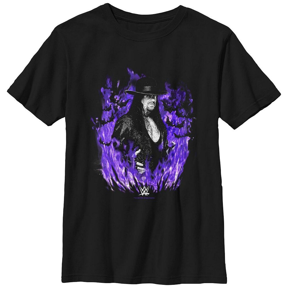 

Футболка с графическим плакатом WWE The Undertaker Flames для мальчиков Licensed Character, черный