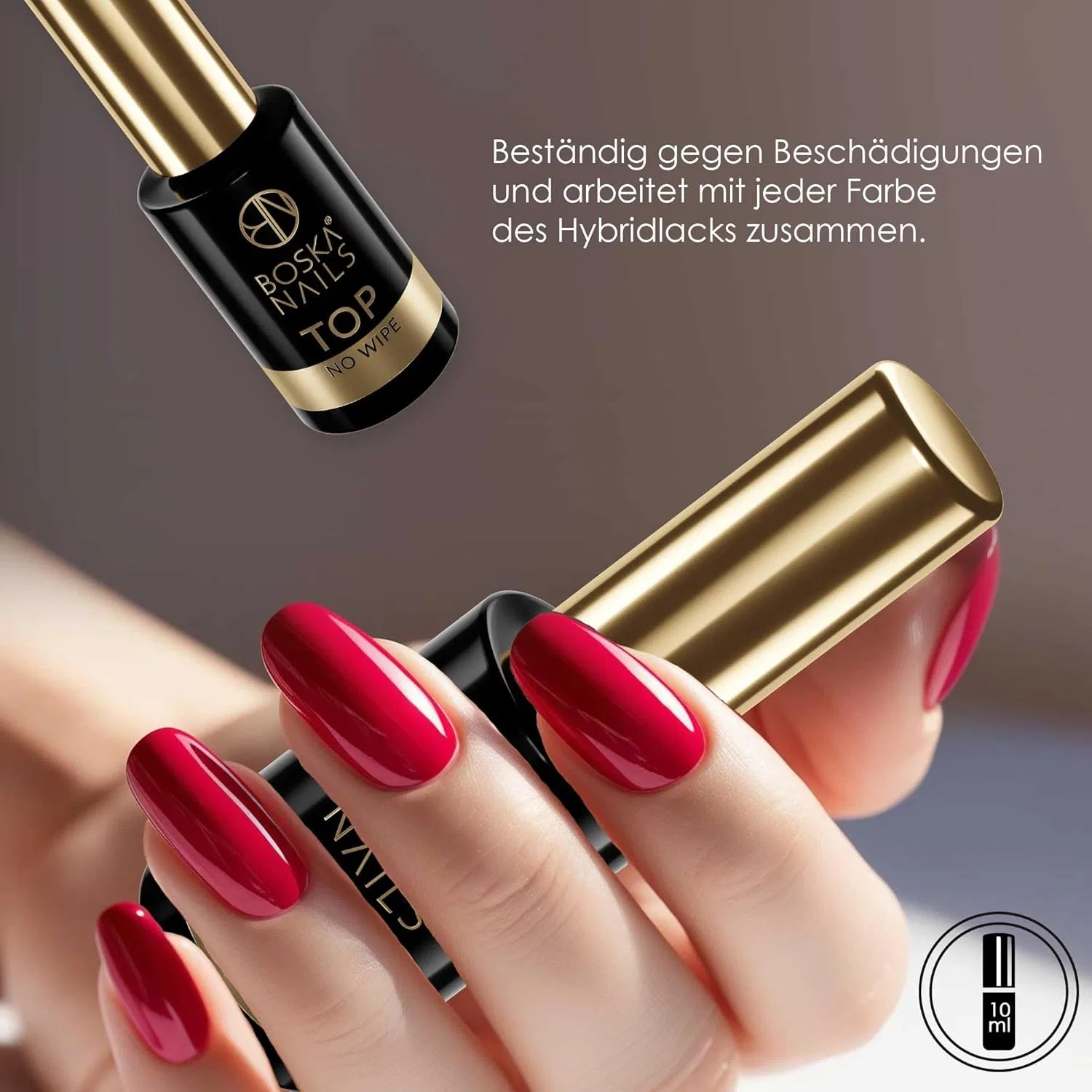 Профессиональное верхнее покрытие для ногтей Boska Nails Top No Wipe, 10 мл Boska Nails, Top No Wipe 10Ml — фото 3