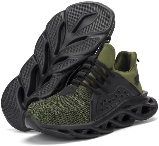 

Легкие противоскользящие кроссовки, дышащий верх из сетки, защита от ударов и проколов, для строителей Honxinm, зеленый