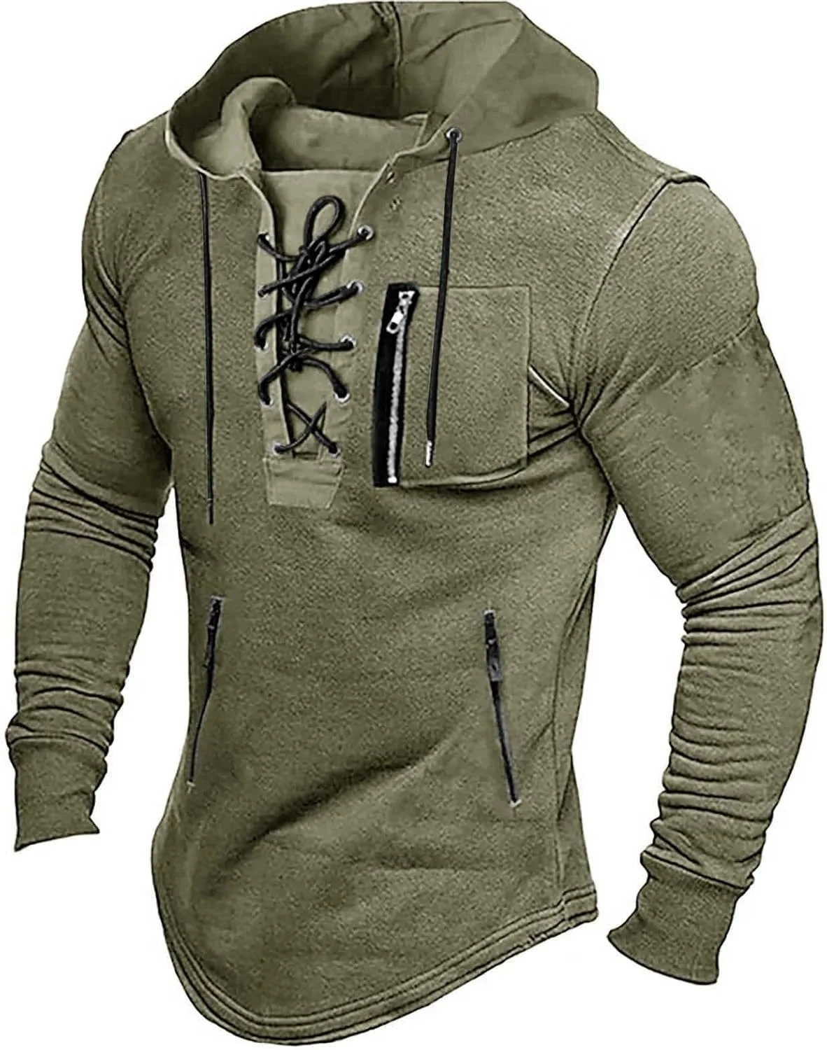 

Мужской худи с потертостями и шнуровкой для спорта на открытом воздухе Lolvmvchi