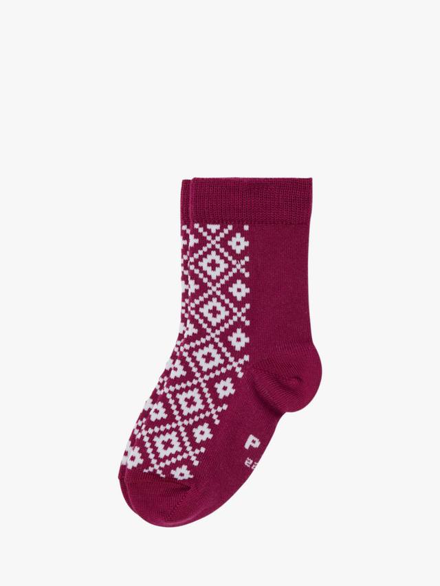 

Детские носки из мериносовой шерсти с жаккардовым принтом Polarn O. Pyret, Pink