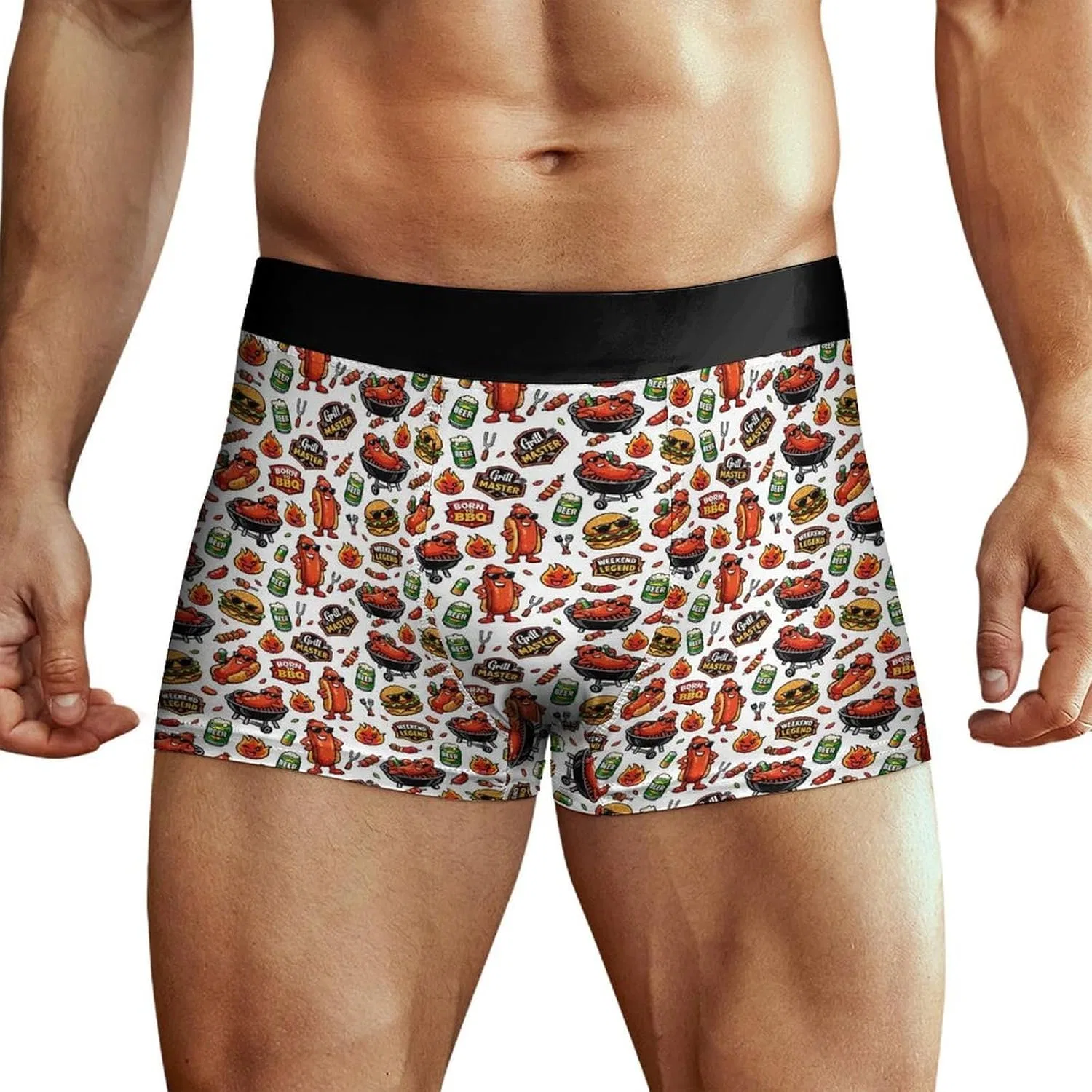 Боксеры с принтом BBQ, Underwear, Bbq Party Hot Dogs
