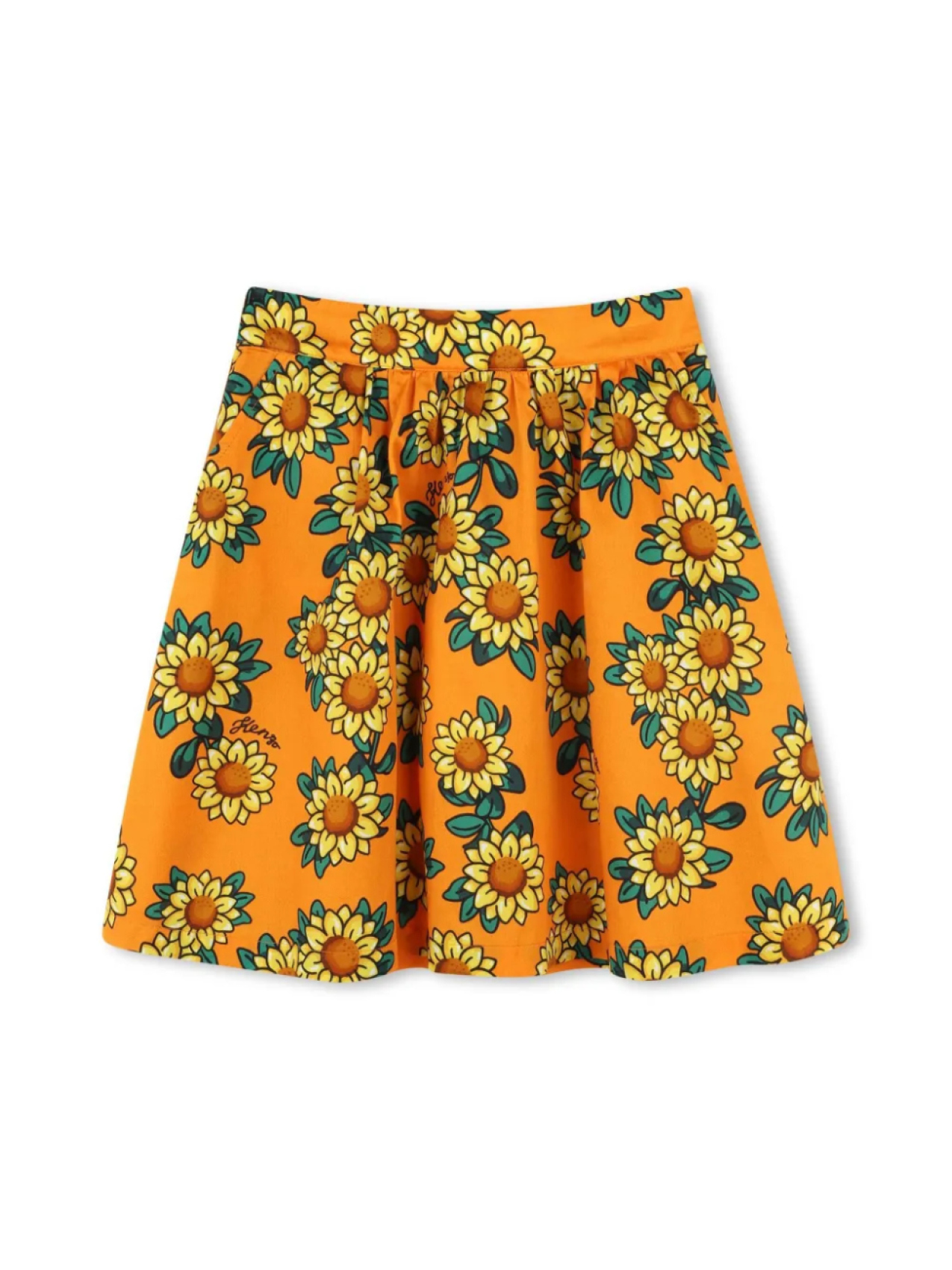 

Юбка с цветочным принтом Kenzo Kids, оранжевый