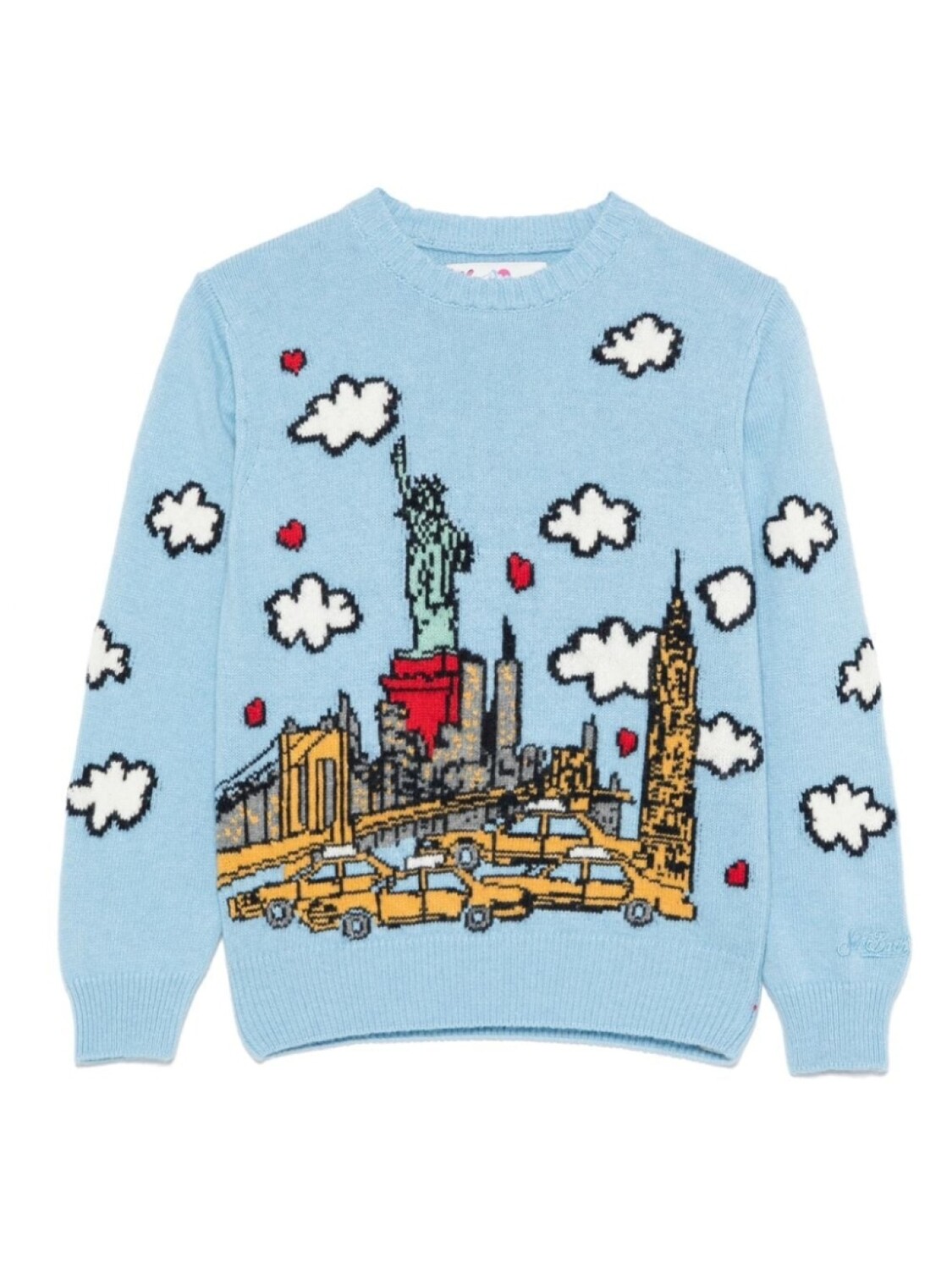 

MC2 Saint Barth Kids New York-свитер в технике интарсия, синий