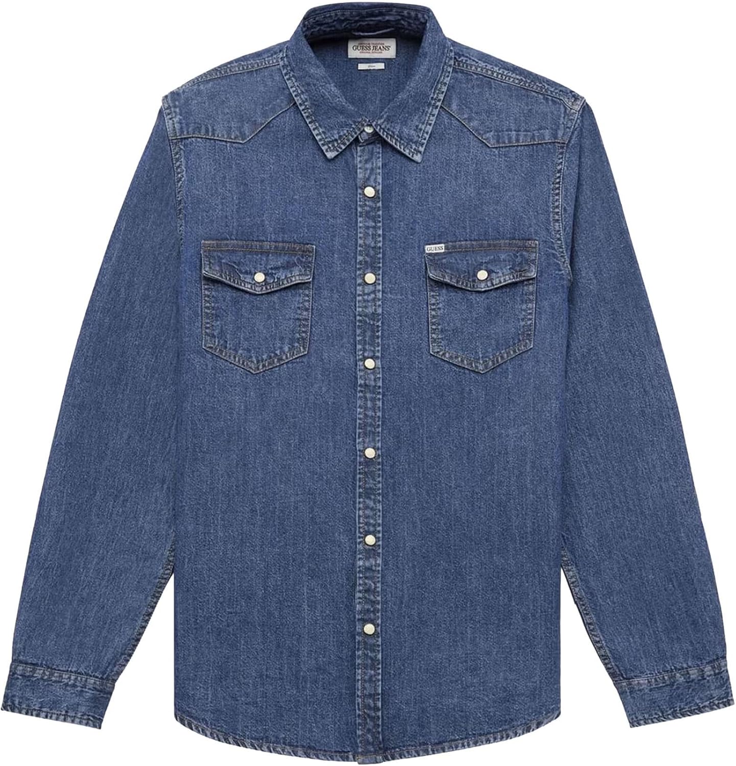 

GUESS Slim длинная рубашка из денима, Blue